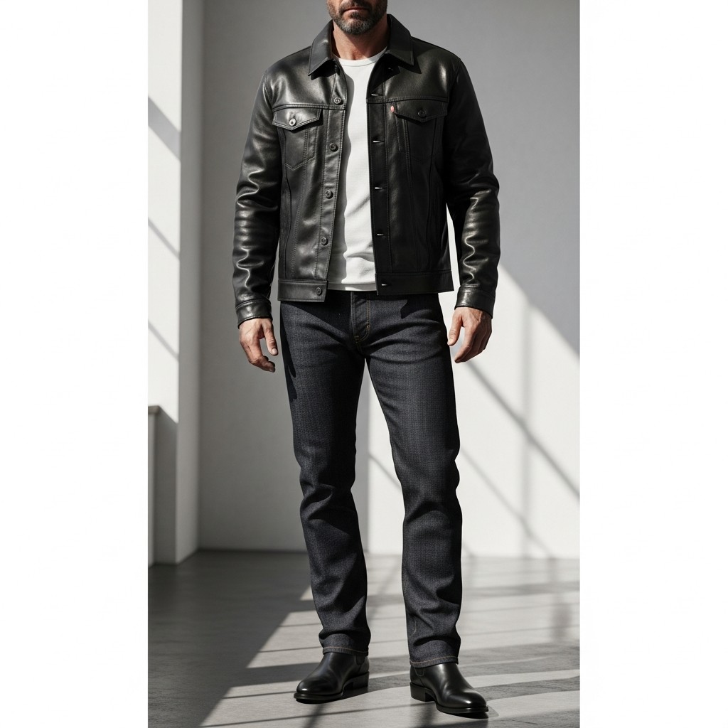 Bold Leather Trucker - 40 Modern Cowboy Style Outfits for Men