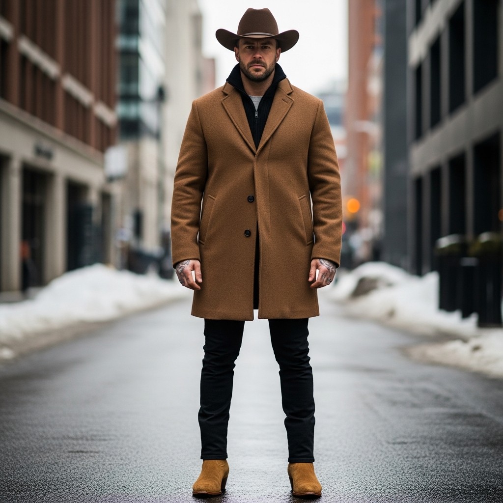 Wool Coat City Cowboy - 40 Modern Cowboy Style Outfits for Men