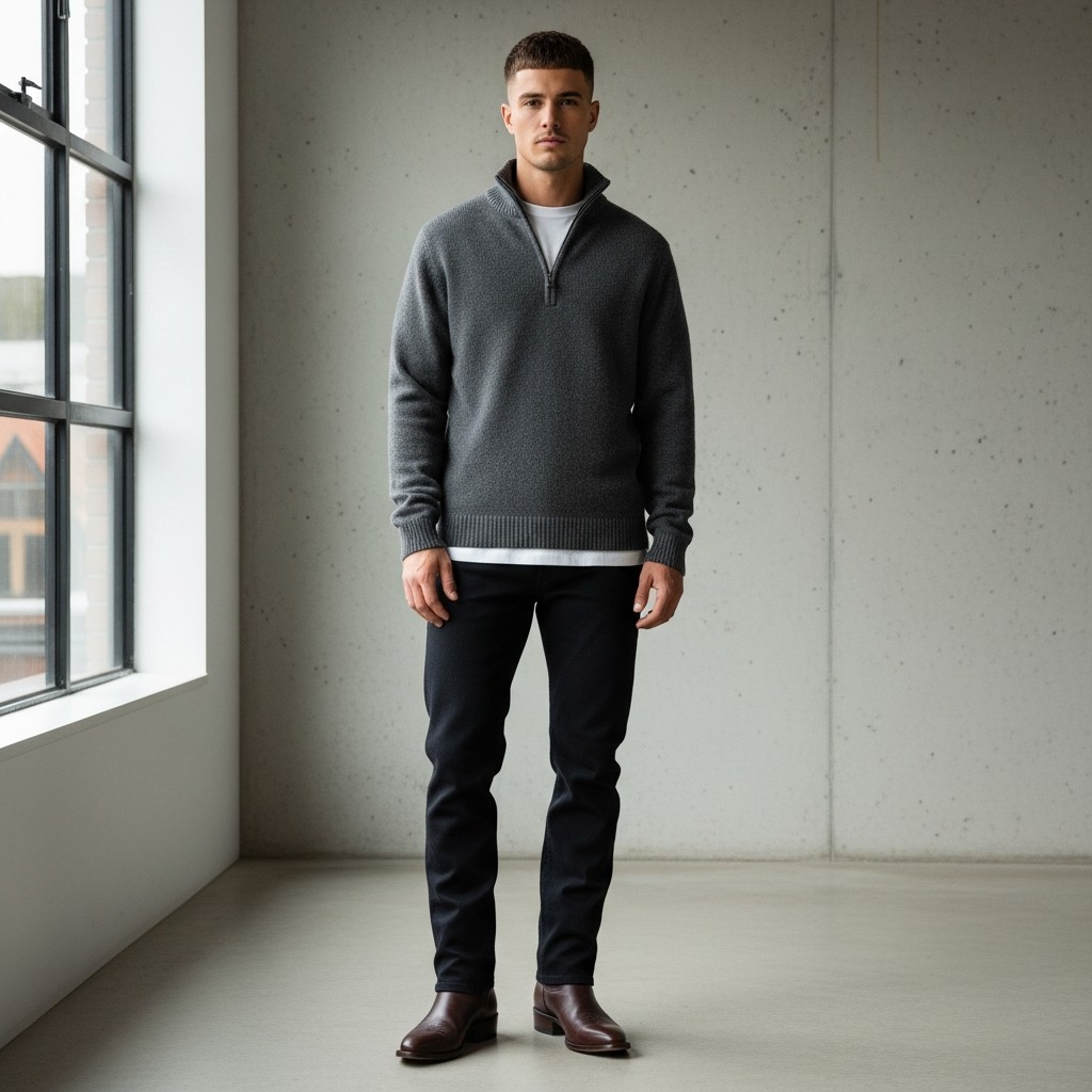 Half-Zip Modern Look - 40 Modern Cowboy Style Outfits for Men