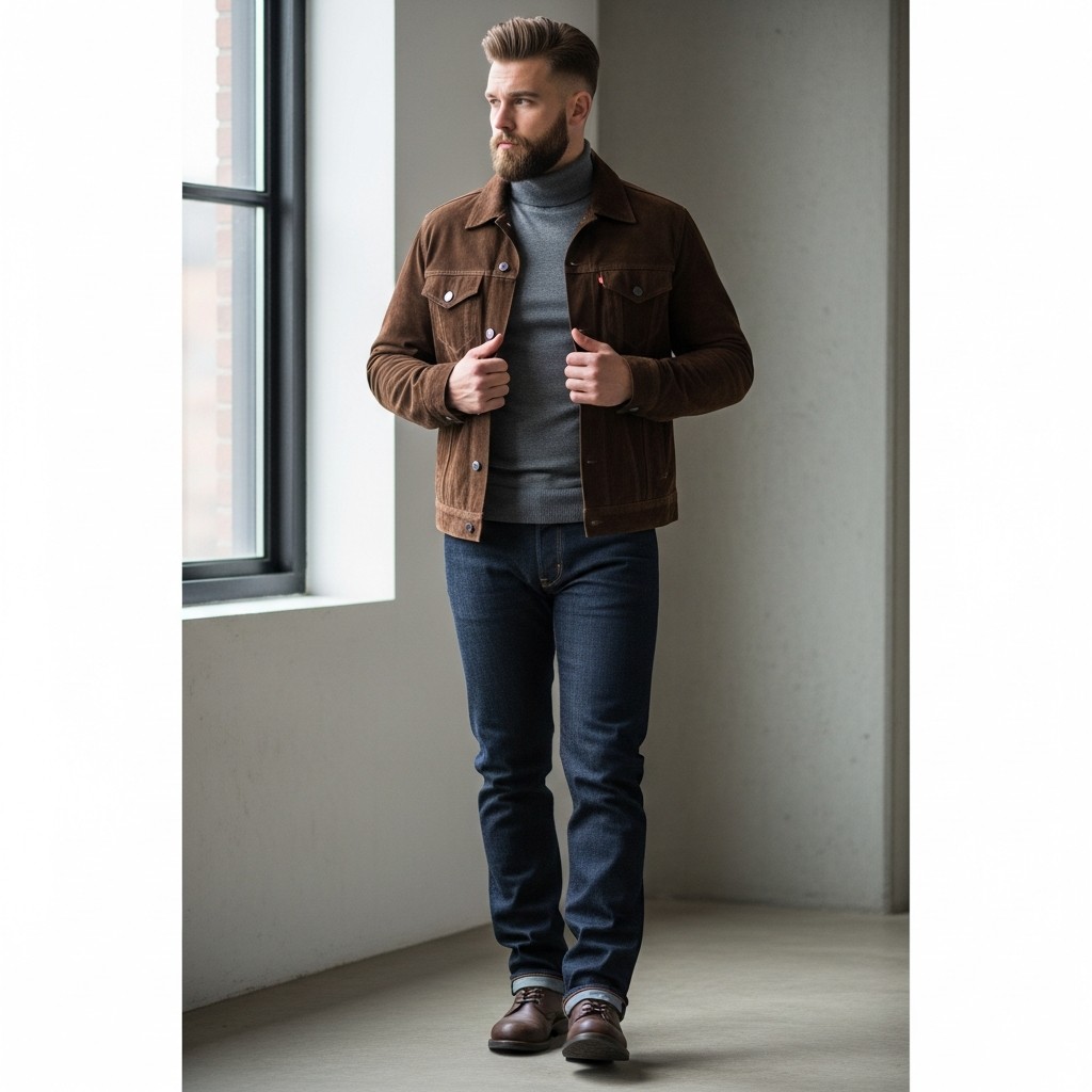 The Western Roll Neck Layer - 40 Modern Cowboy Style Outfits for Men