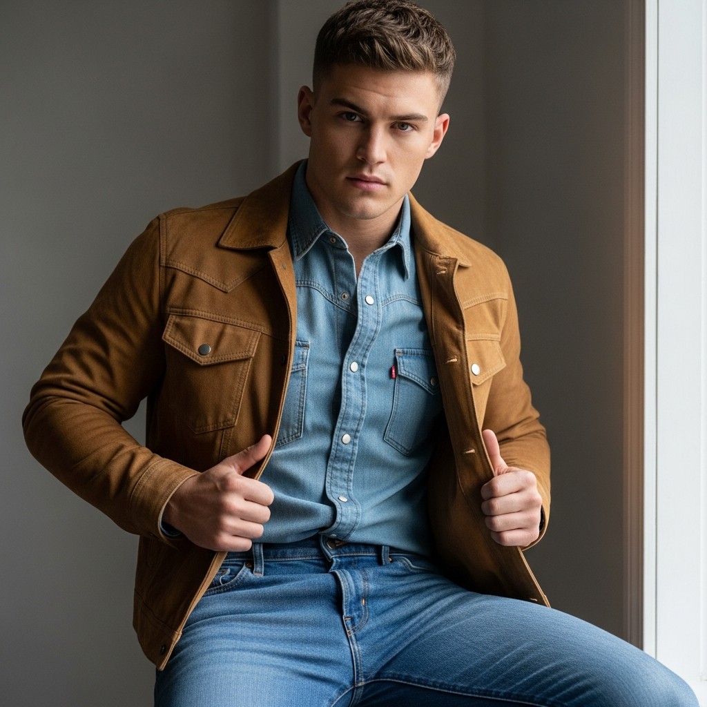 Denim Shirt Layering - 40 Modern Cowboy Style Outfits for Men