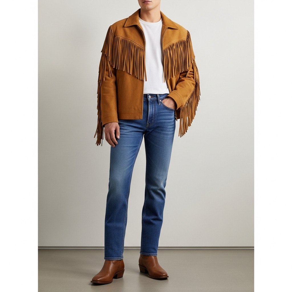 Statement Fringe Jacket - 40 Modern Cowboy Style Outfits for Men