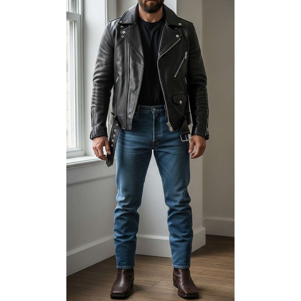 Biker Jacket Rebel - 40 Modern Cowboy Style Outfits for Men