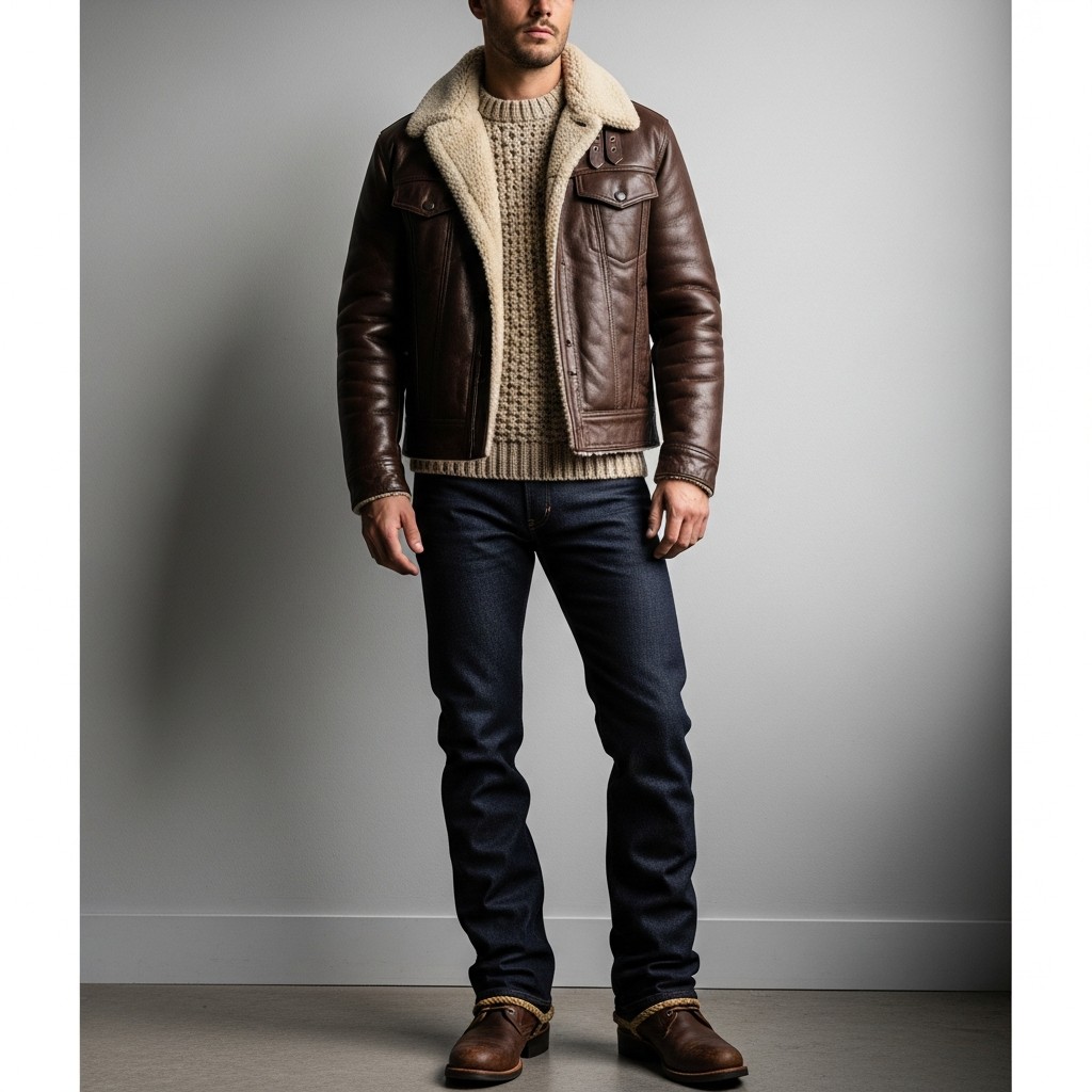 Shearling Warmth - 40 Modern Cowboy Style Outfits for Men