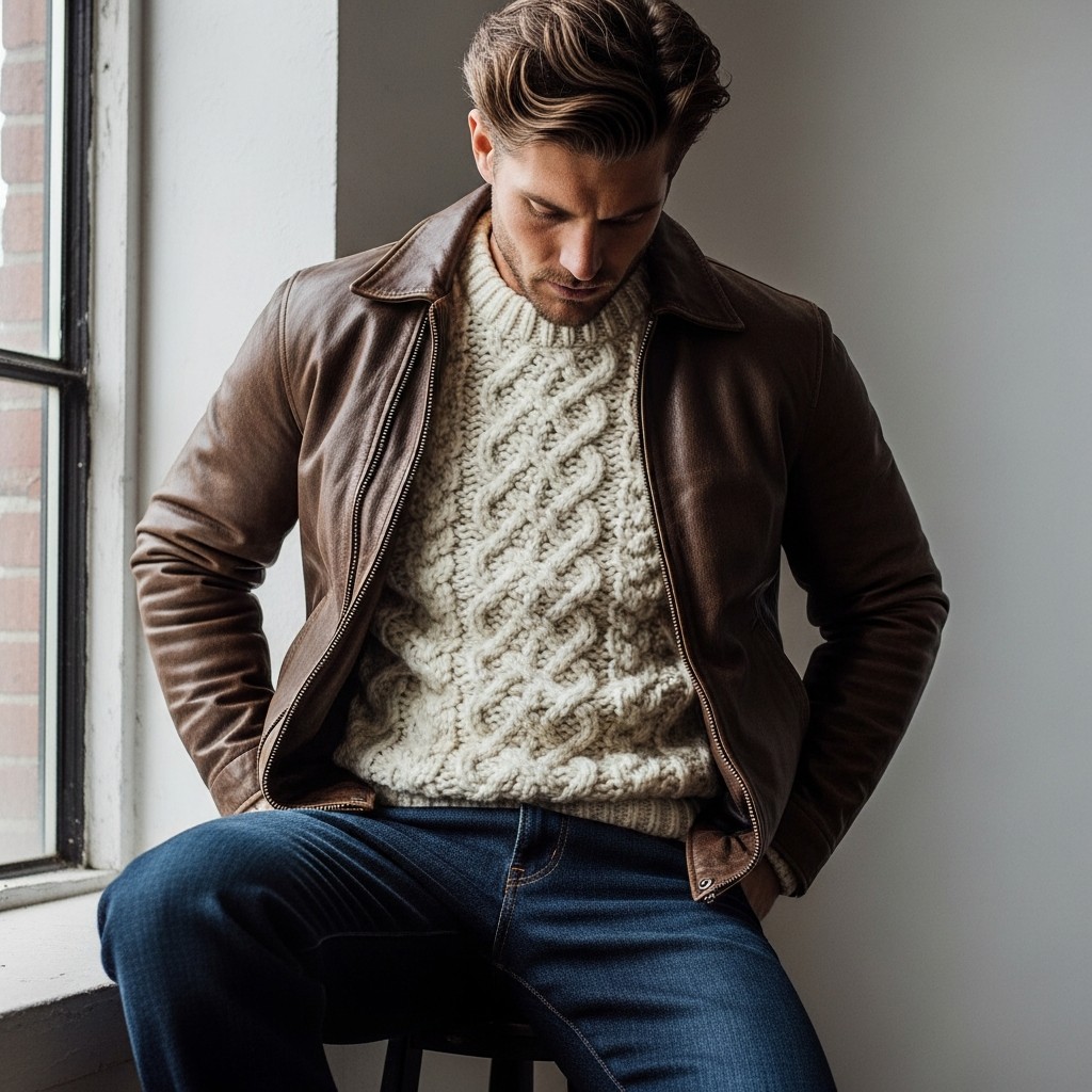 Cable Knit & Denim - 40 Modern Cowboy Style Outfits for Men