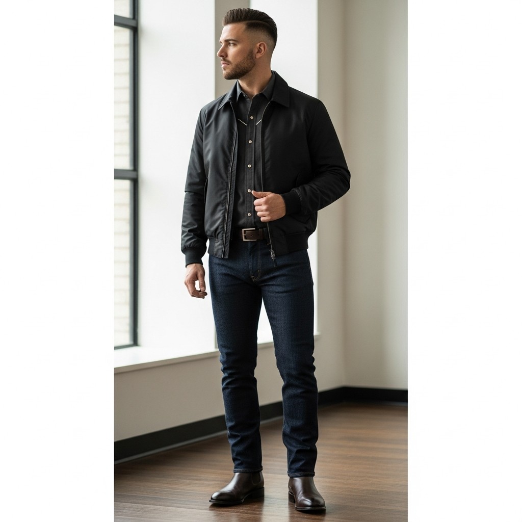 Snap Shirt & Bomber - 40 Modern Cowboy Style Outfits for Men
