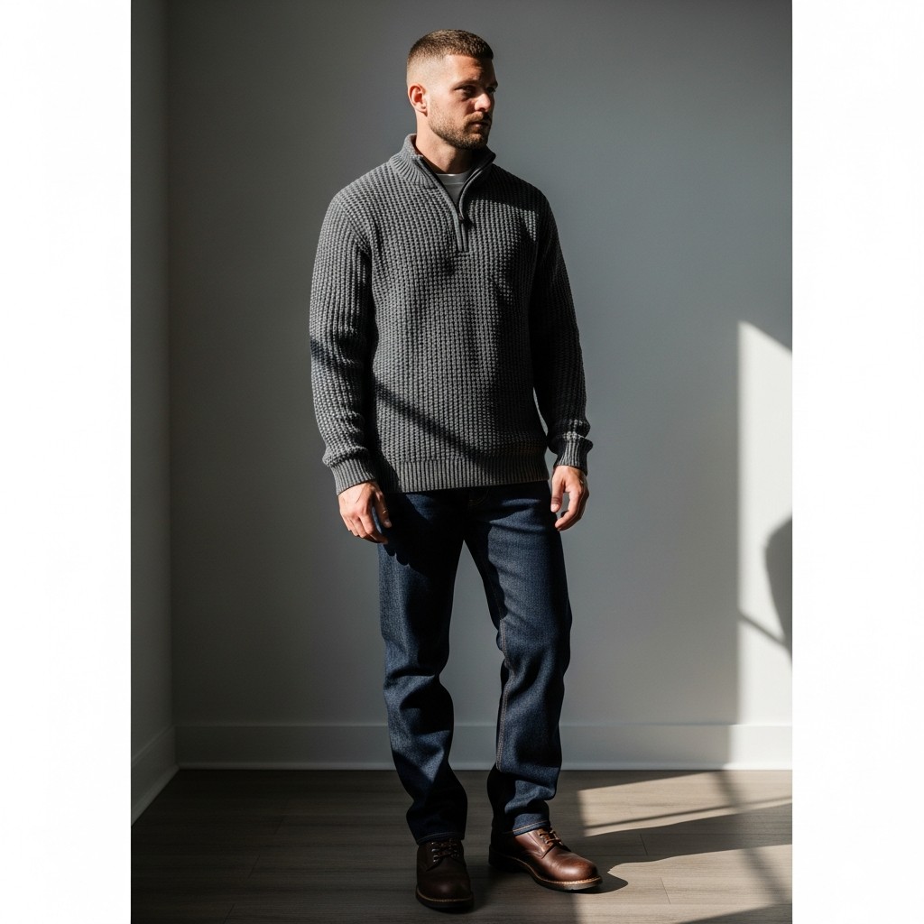 Waffle Knit Texture - The 40 Best Quarter Zip Outfits For Men