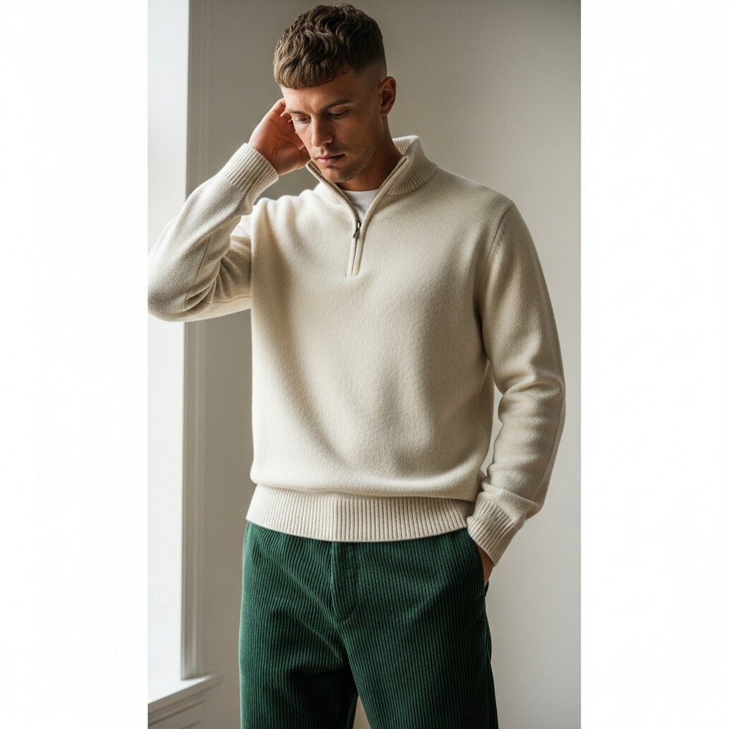 With Corduroy Pants - The 40 Best Quarter Zip Outfits For Men