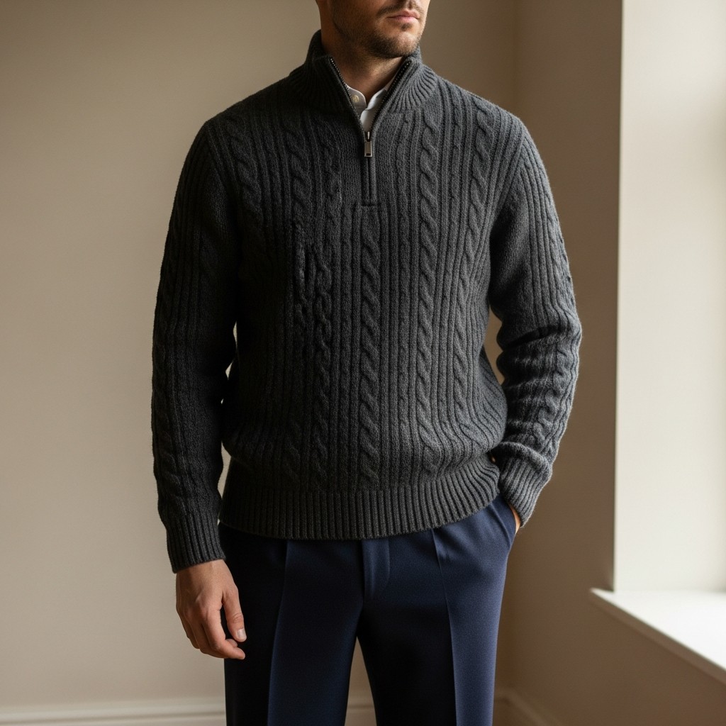 Textured Knit QZ - The 40 Best Quarter Zip Outfits For Men