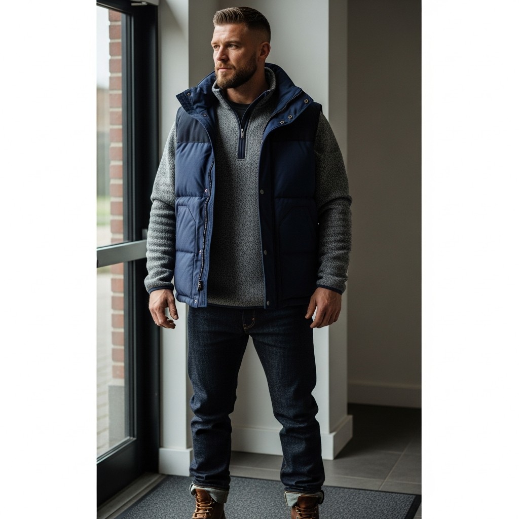 Layered Under A Vest - The 40 Best Quarter Zip Outfits For Men