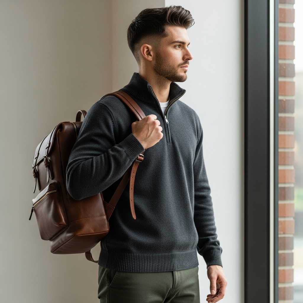 QZ + Backpack Combo - The 40 Best Quarter Zip Outfits For Men
