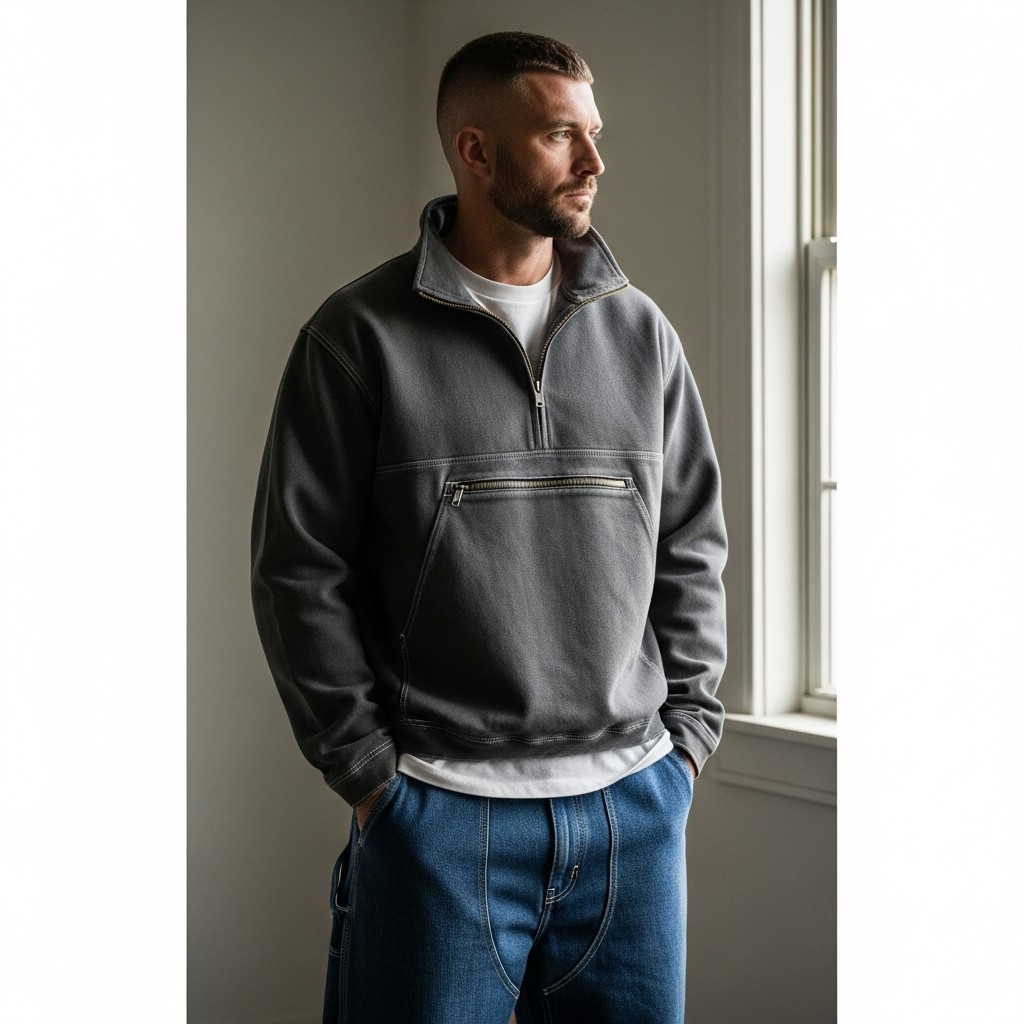The Utility Zip - The 40 Best Quarter Zip Outfits For Men
