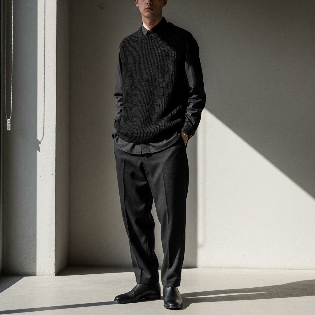 Minimal Street-Chic - Sweater Vest Outfits Men Need Now