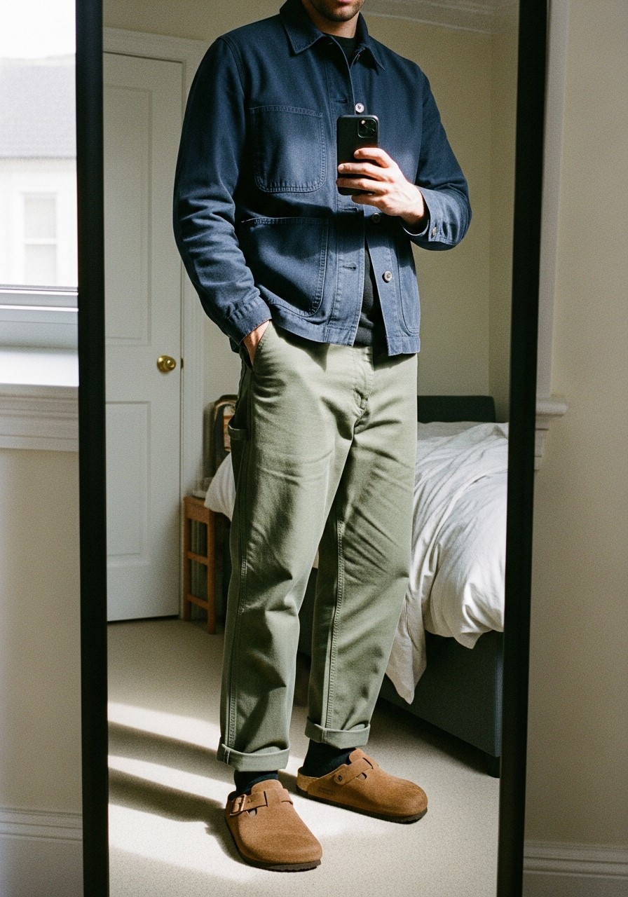 Workwear Inspired Clogs - 50 Birkenstock Outfits for Men: The Ultimate Style Guide