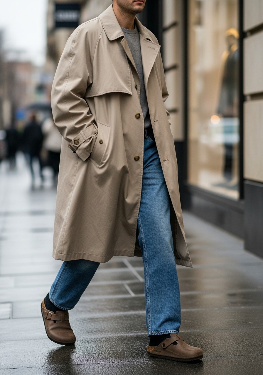 Modern City Outerwear - 50 Birkenstock Outfits for Men: The Ultimate Style Guide