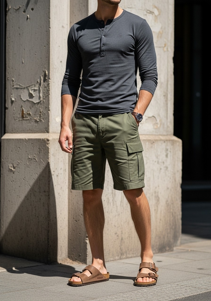 Rugged Utility Look - 50 Birkenstock Outfits for Men: The Ultimate Style Guide