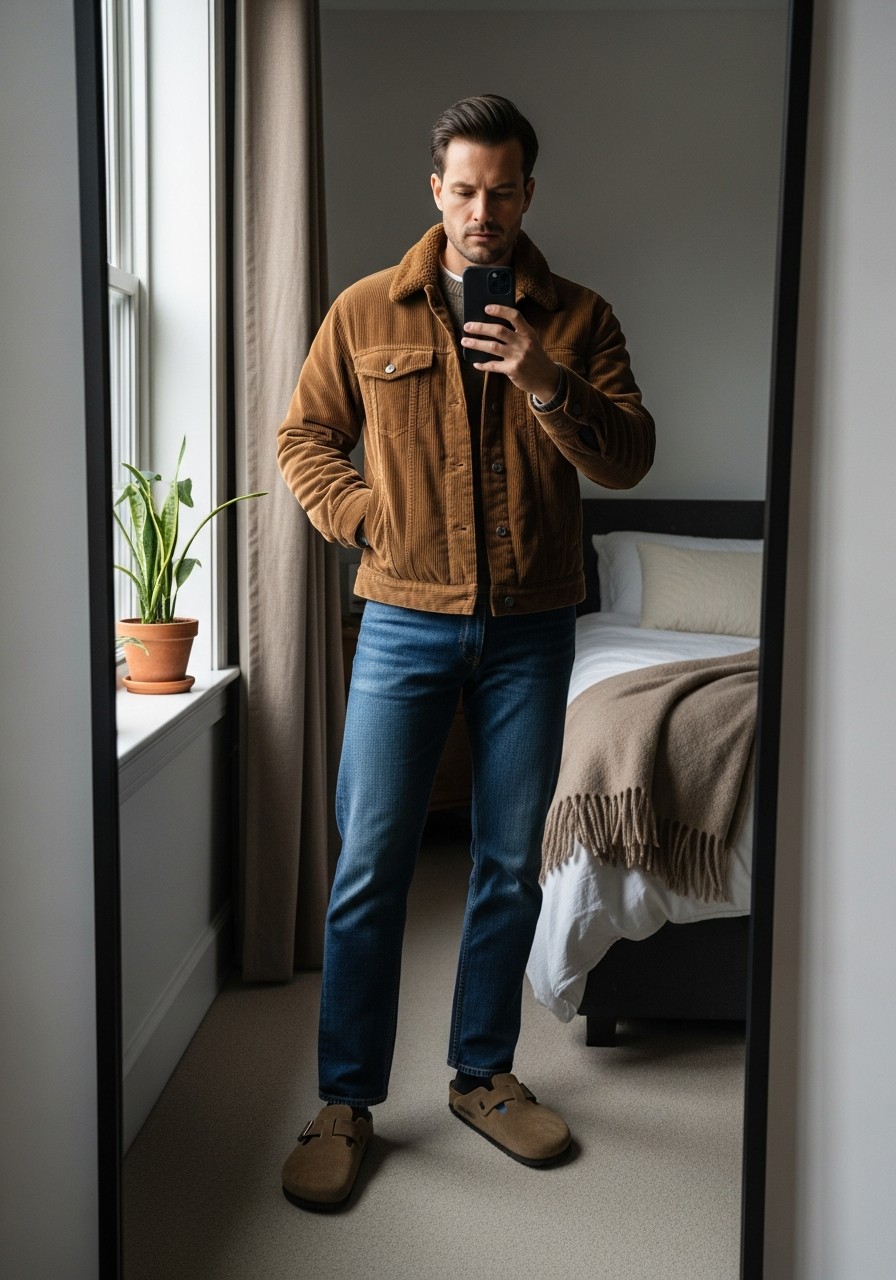 Textured Layering - 50 Birkenstock Outfits for Men: The Ultimate Style Guide
