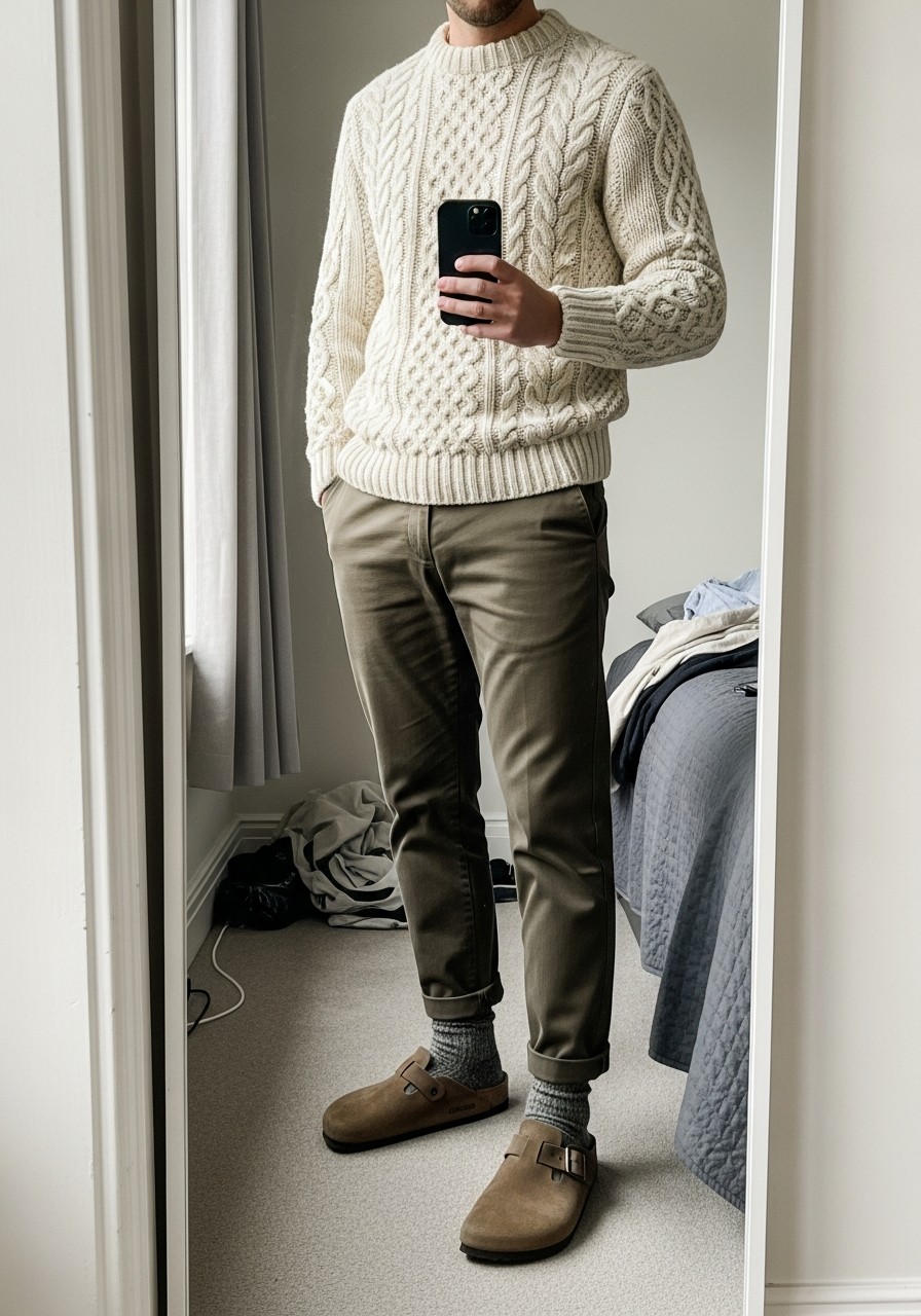 Cold Weather Comfort - 50 Birkenstock Outfits for Men: The Ultimate Style Guide