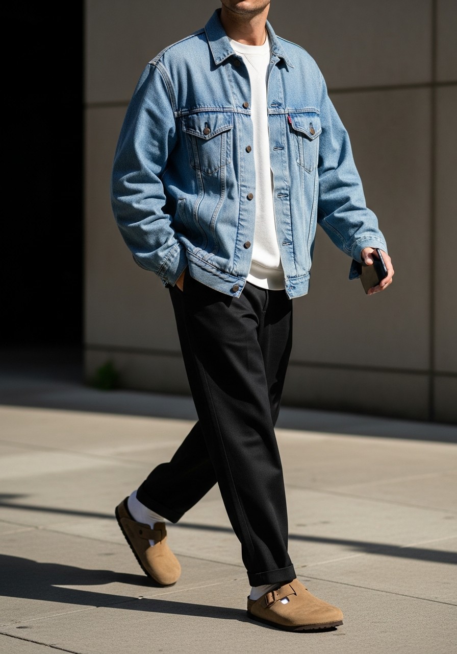 Relaxed Street Style - 50 Birkenstock Outfits for Men: The Ultimate Style Guide