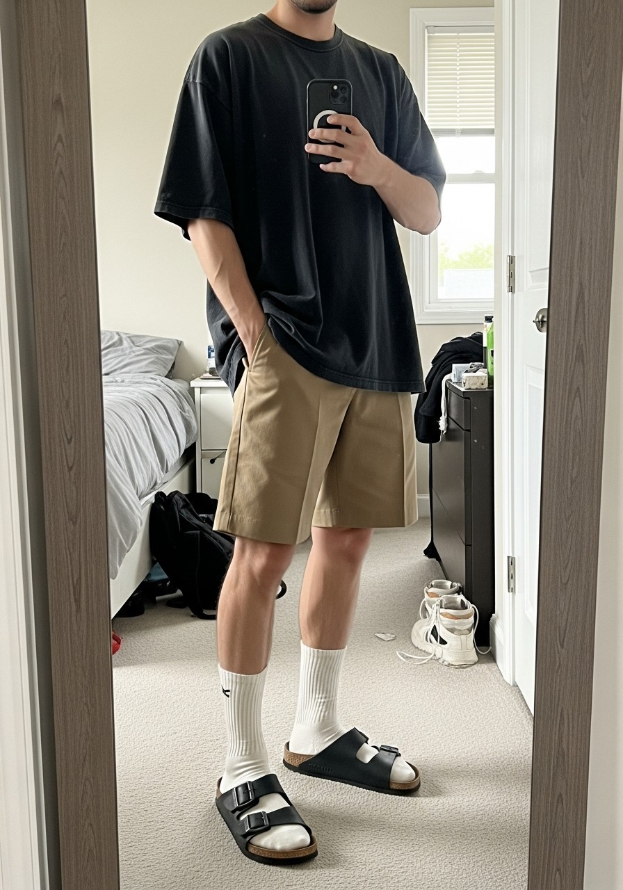 Street Style Socks - 50 Birkenstock Outfits for Men: The Ultimate Style Guide