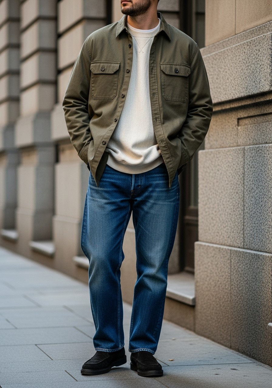 Sweatshirt, Overshirt, Denim - 50 Oversized Sweatshirt Outfit Ideas