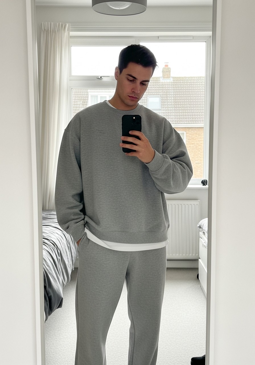 Matching Sweatshirt Set - 50 Oversized Sweatshirt Outfit Ideas