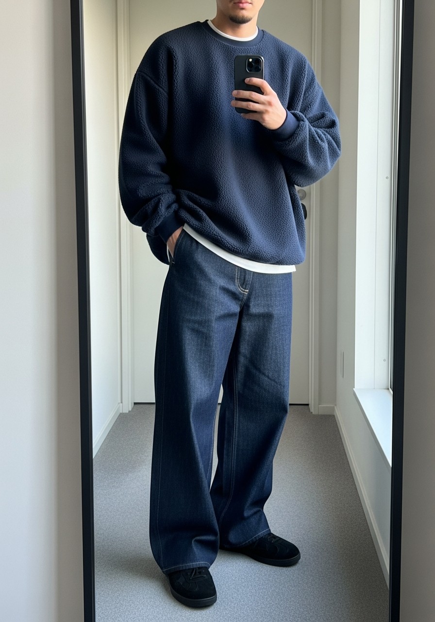 Single Color Sweatshirt Look - 50 Oversized Sweatshirt Outfit Ideas