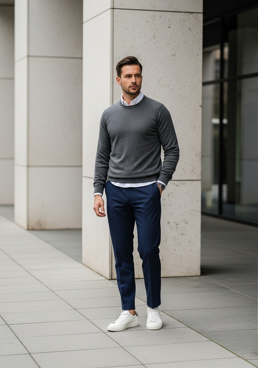 Sweater Over Shirt - 50 Stockholm Style Men Ideas
