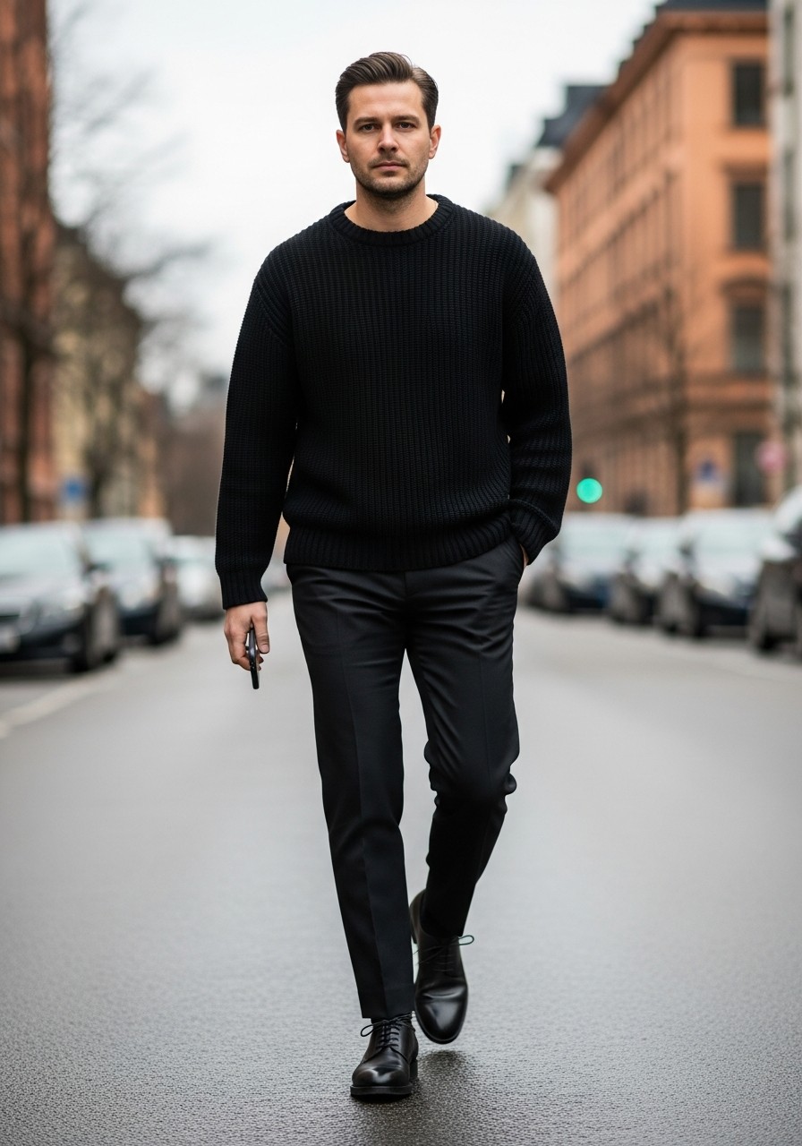 Sleek All-Black Outfit - 50 Stockholm Style Men Ideas