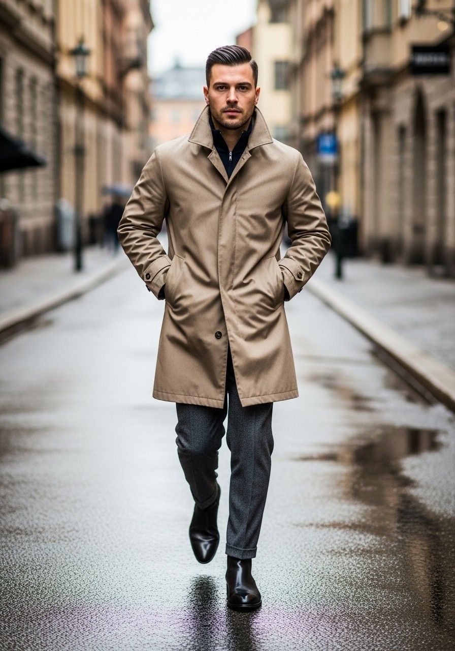 Trench Coat Elegance - 50 Stockholm Style Men Ideas