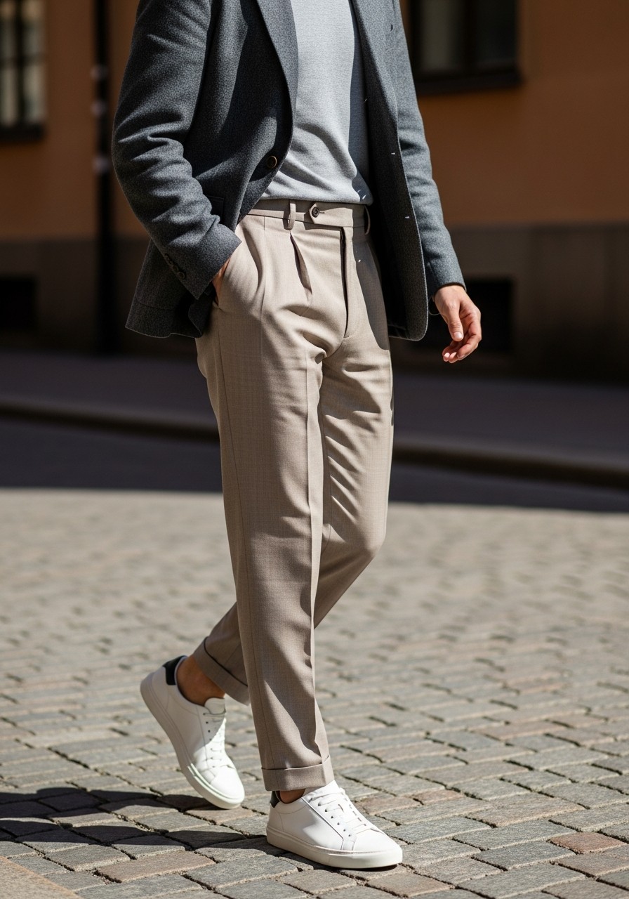 Tailored Sneaker Combo - 50 Stockholm Style Men Ideas