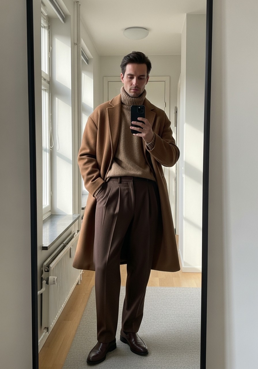 Tonal Brown Outfit - 50 Stockholm Style Men Ideas