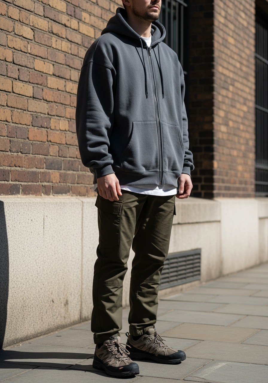 Trail Utility Look - 50 Zip-Up Hoodie Outfit Ideas for Men