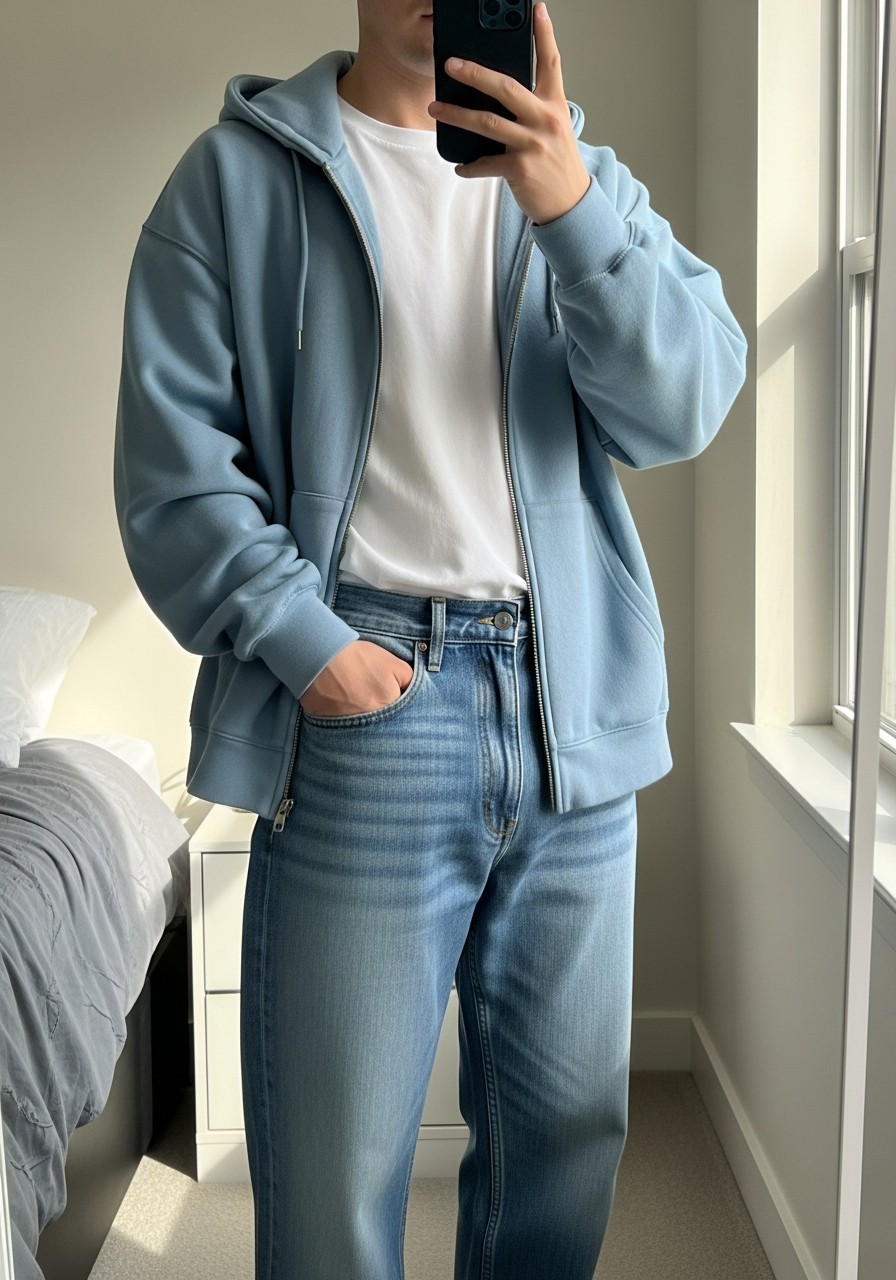 Pastel Spring Look - 50 Zip-Up Hoodie Outfit Ideas for Men