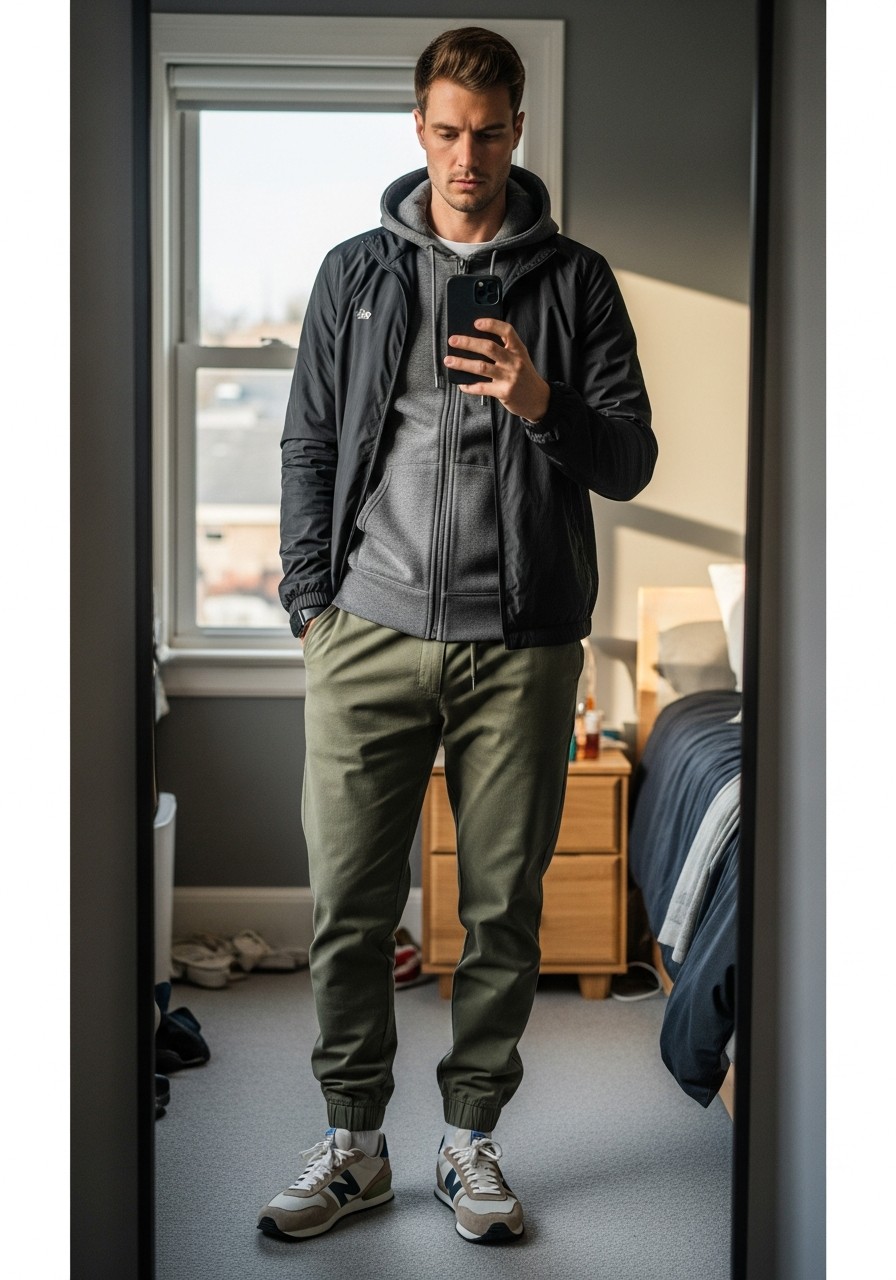 Windbreaker Sport - 50 Zip-Up Hoodie Outfit Ideas for Men