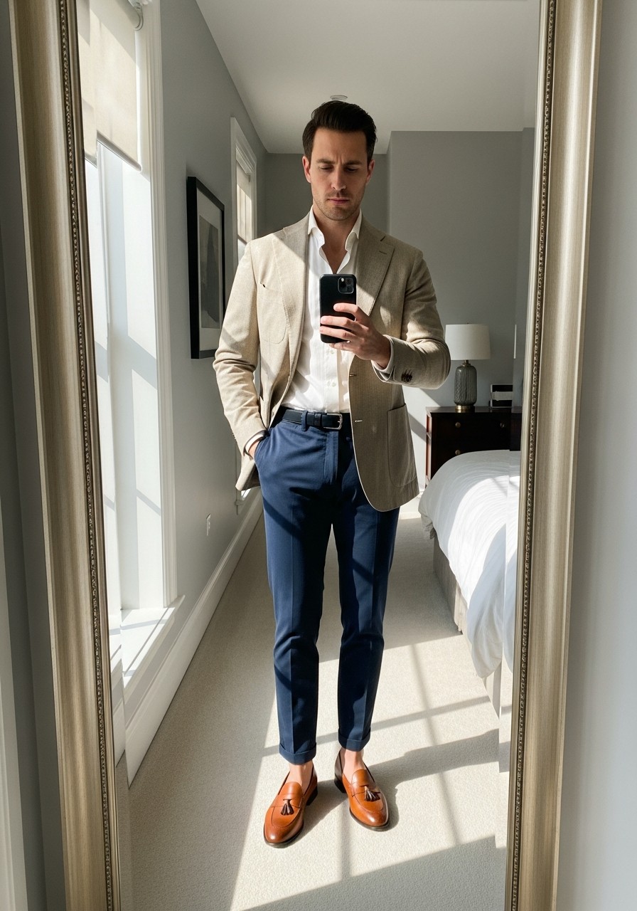 Neutral Sport Coat - 50 Men’s Business Casual Outfit Ideas