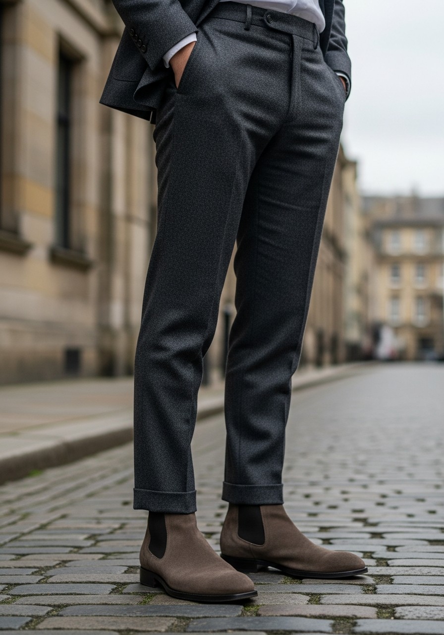 Suede Chelsea Boots - 50 Best Old Money Outfits Men Need Now