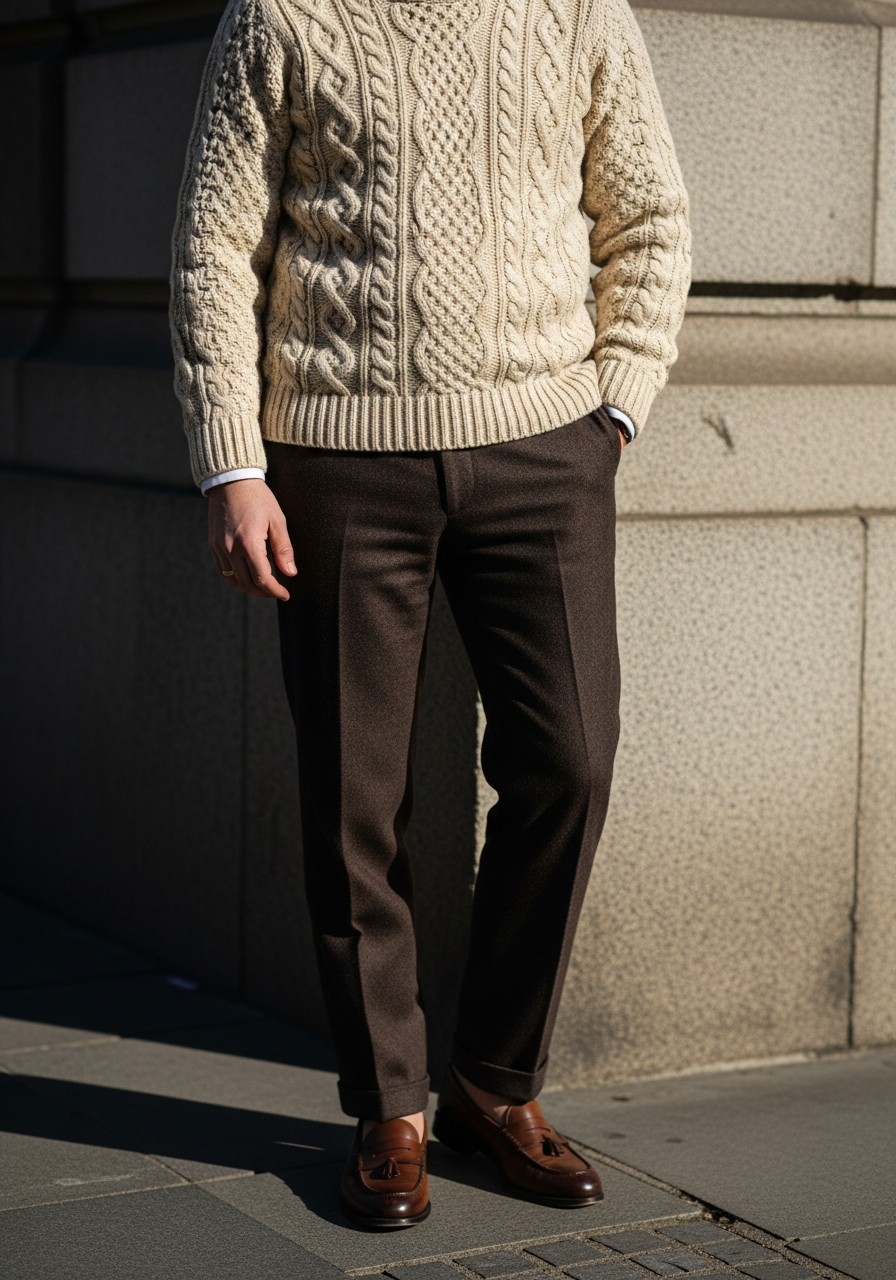 Cream Cable Knit Sweater - 50 Best Old Money Outfits Men Need Now