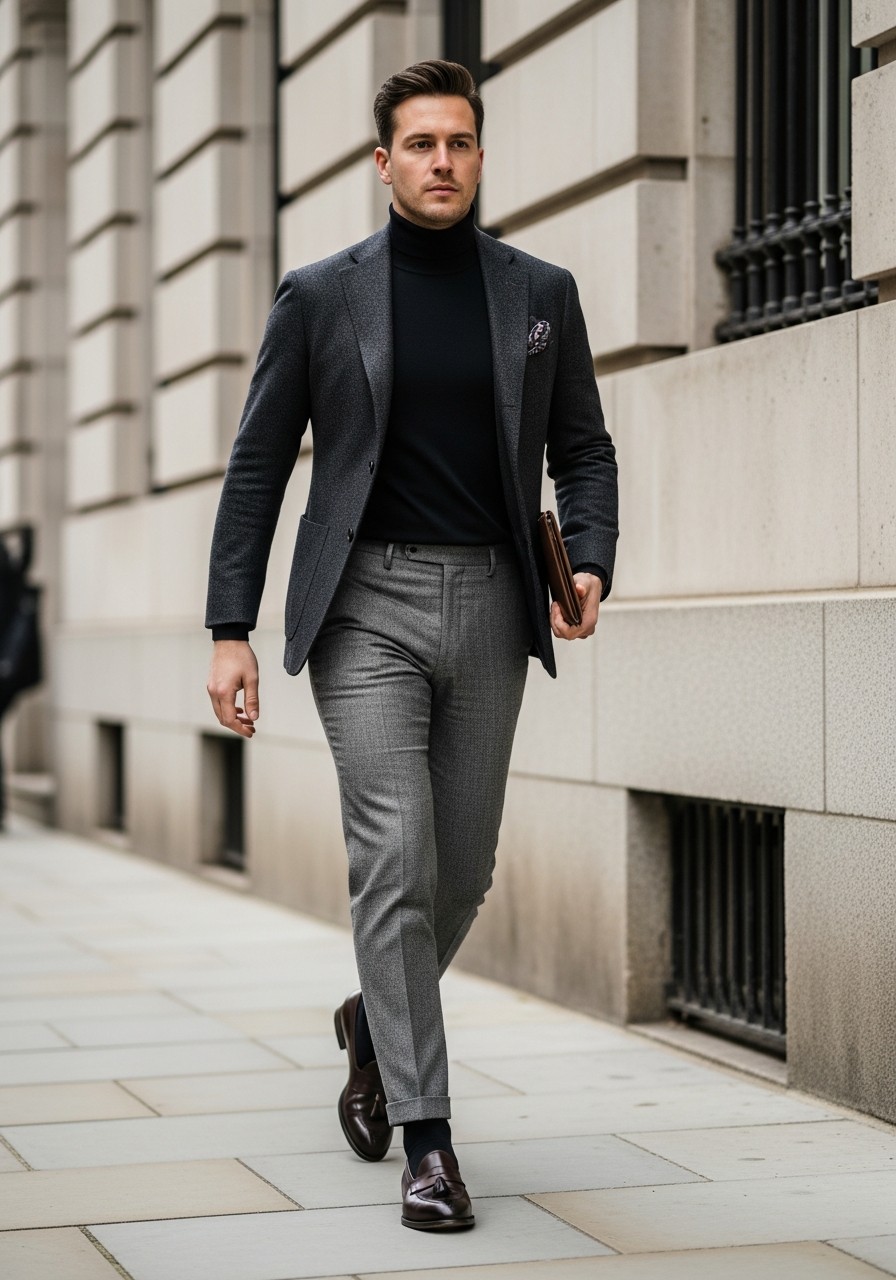 Turtleneck Sweater (Thin) - 50 Best Old Money Outfits Men Need Now