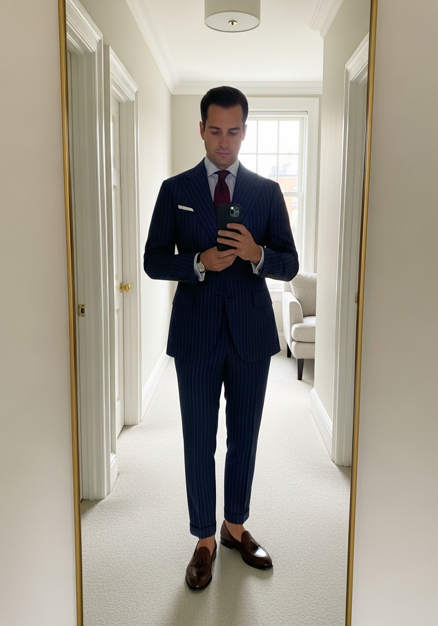 Navy Pinstripe Suit - 50 Best Old Money Outfits Men Need Now