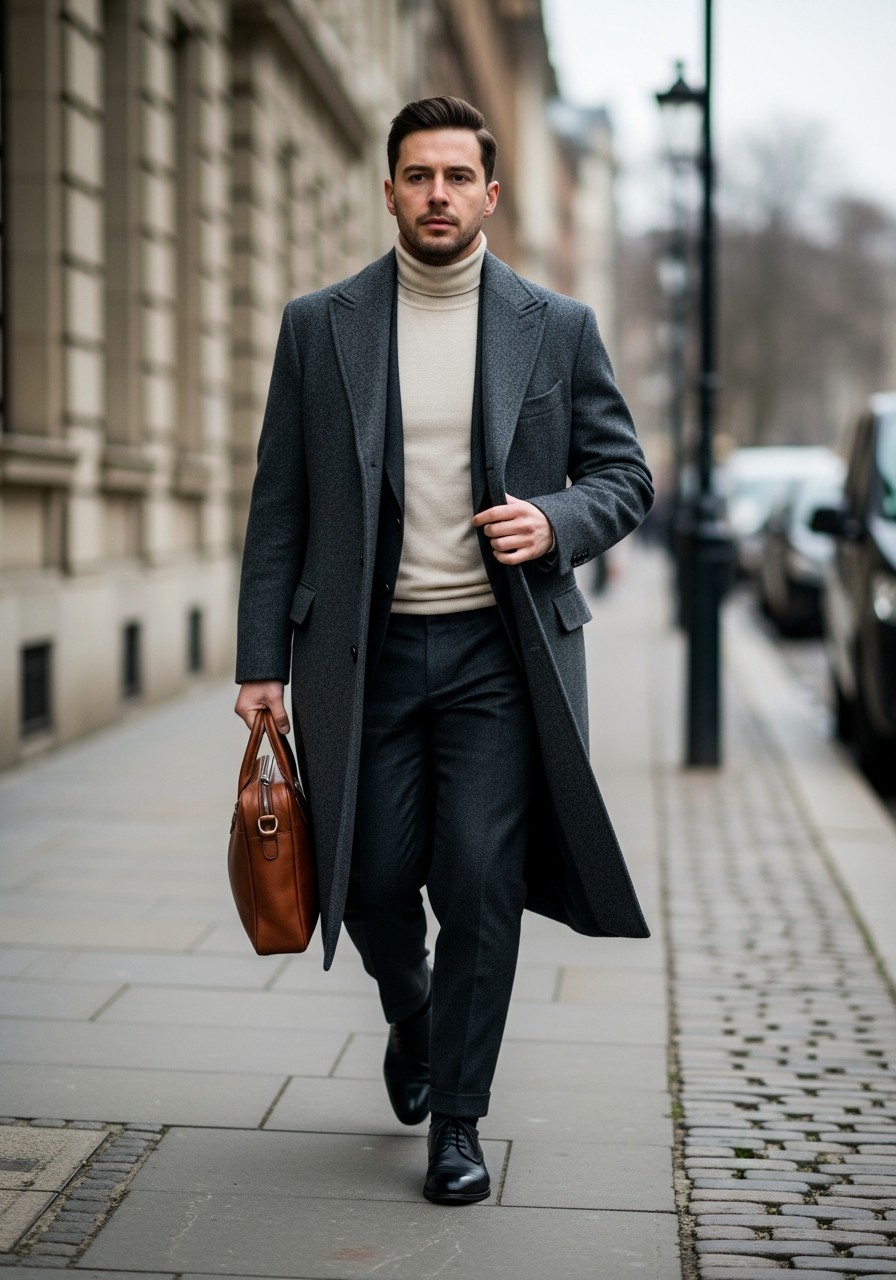 Wool Overcoat (Long) - 50 Best Old Money Outfits Men Need Now