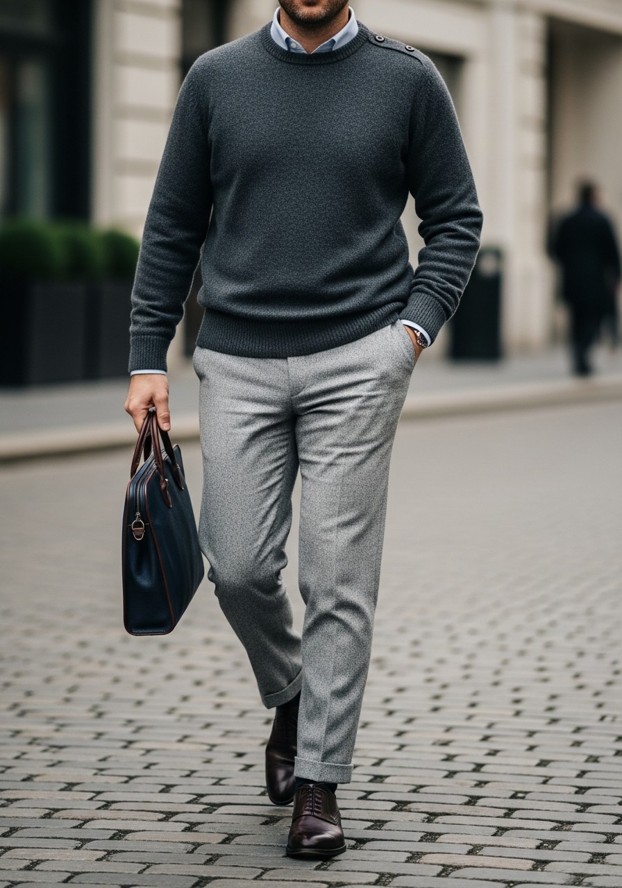 Monochromatic Gray Look - 50 Best Old Money Outfits Men Need Now