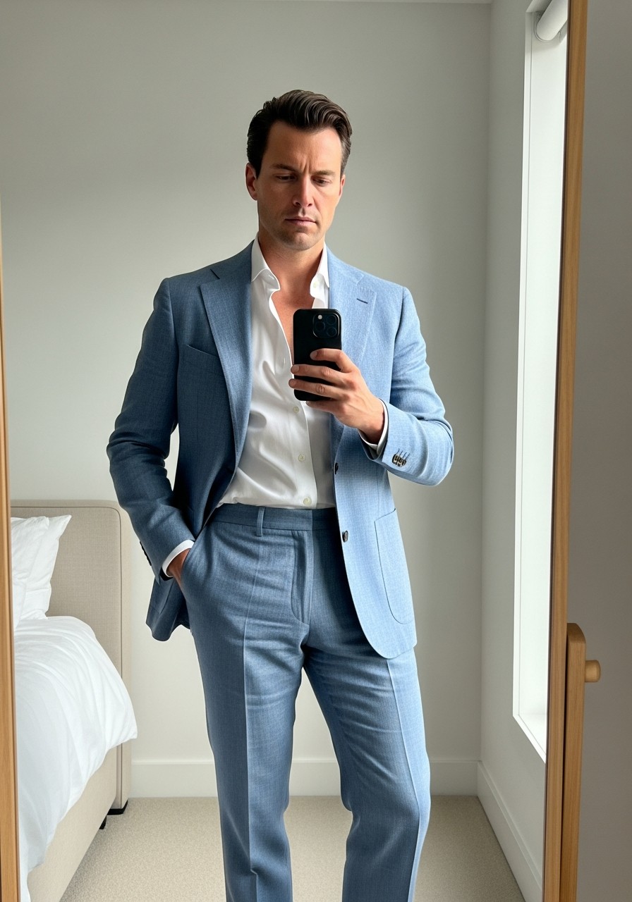 The Light Blue Suit - 50 Best Old Money Outfits Men Need Now