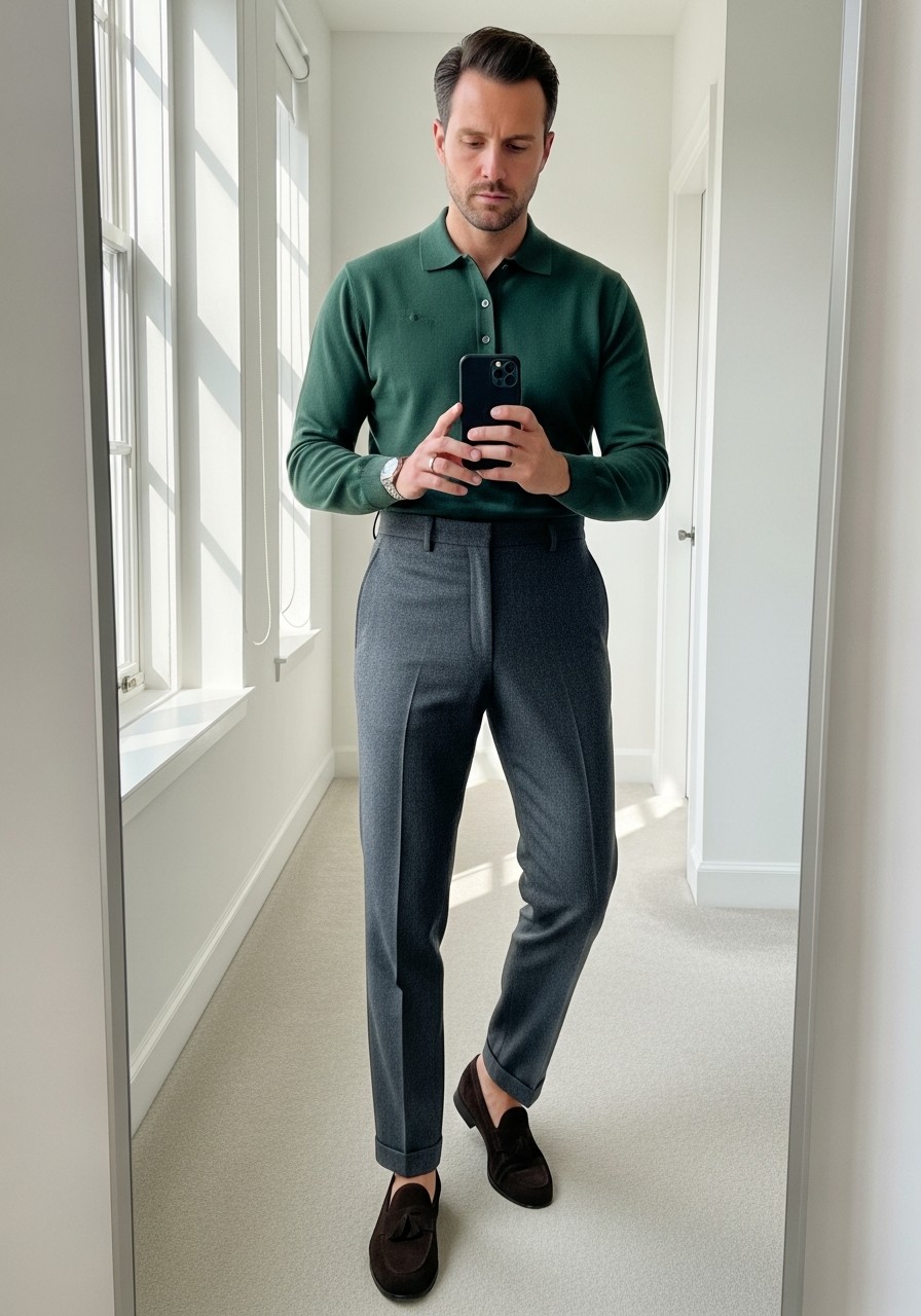 Dark Green Polo - 50 Best Old Money Outfits Men Need Now