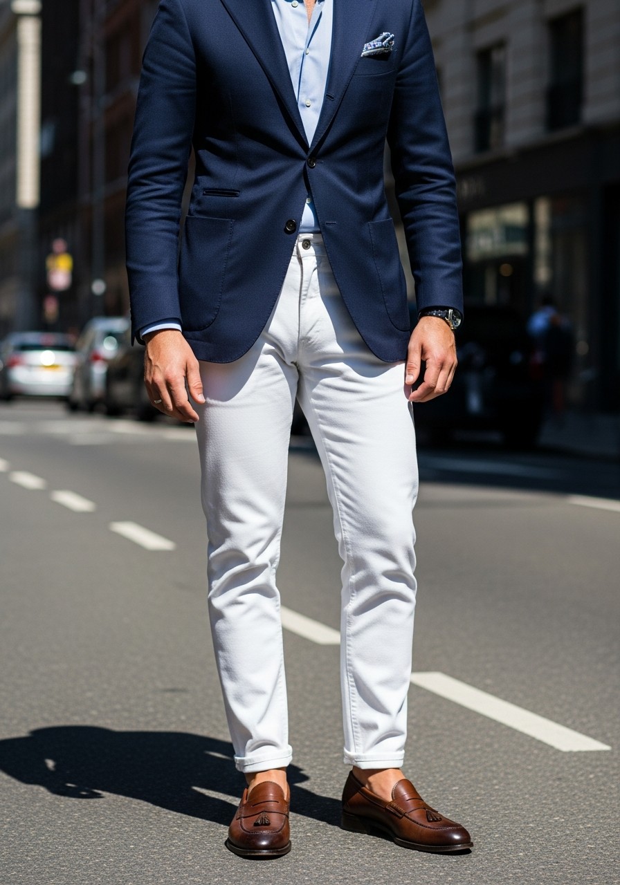 White Jeans (Clean) - 50 Best Old Money Outfits Men Need Now