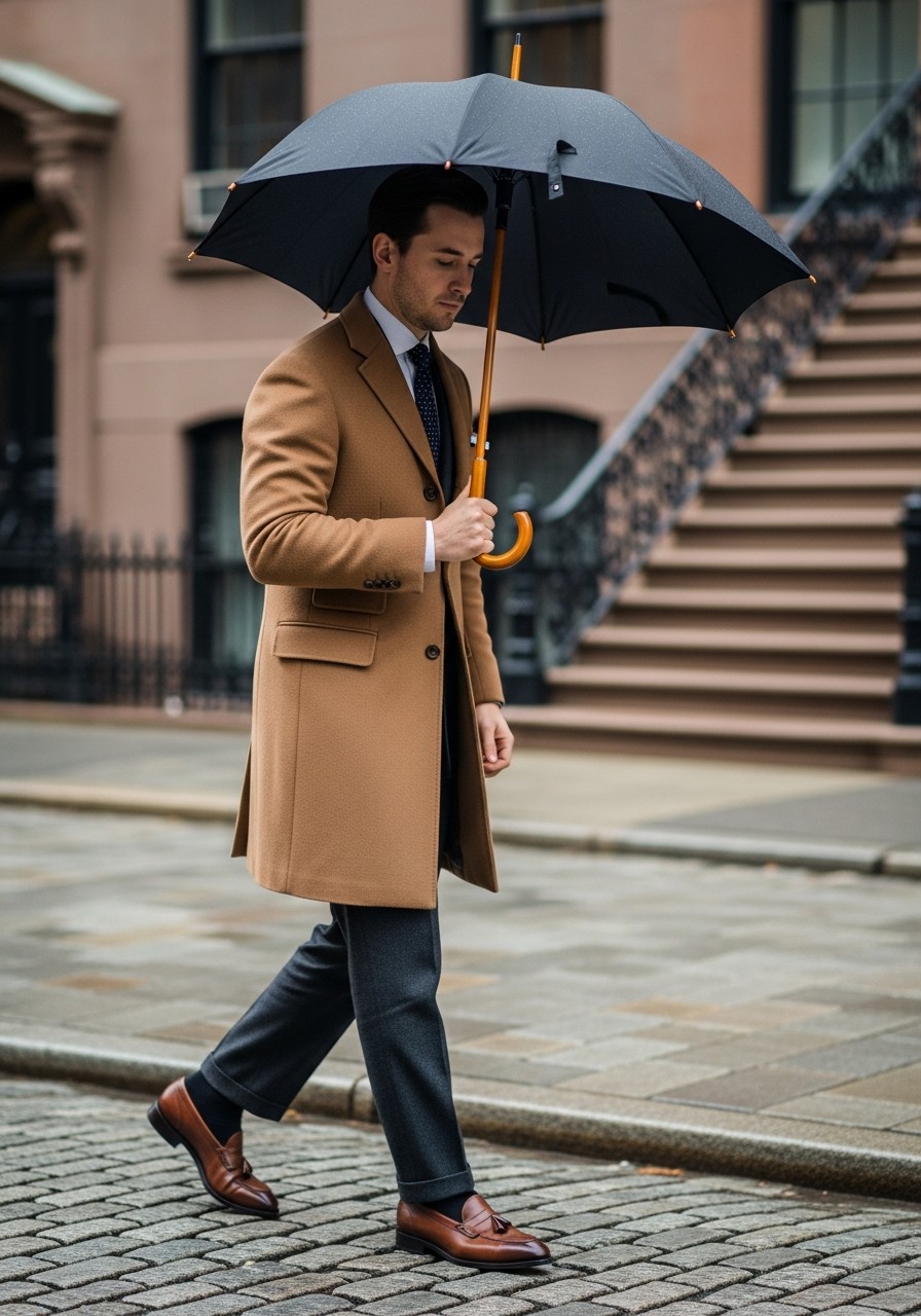 The Simple Umbrella - 50 Best Old Money Outfits Men Need Now