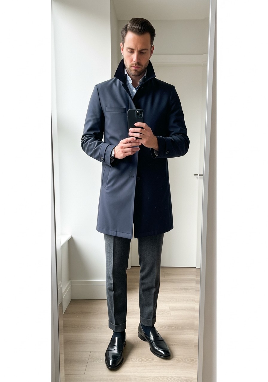 The Navy Raincoat - 50 Best Old Money Outfits Men Need Now