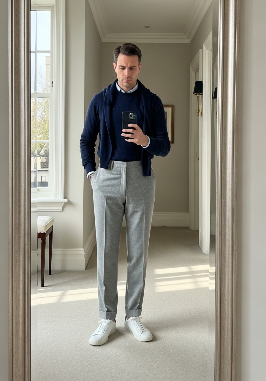 White Tennis Sneakers - 50 Best Old Money Outfits Men Need Now