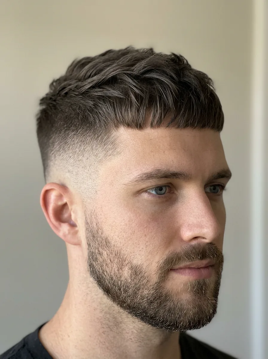 2. High Fade Textured Caesar