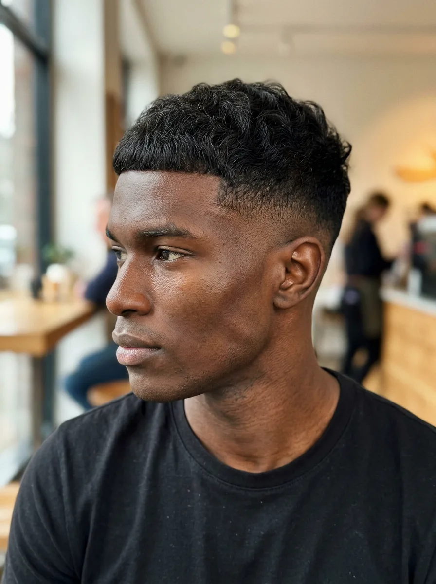 5. Mid Fade Wavy Caesar